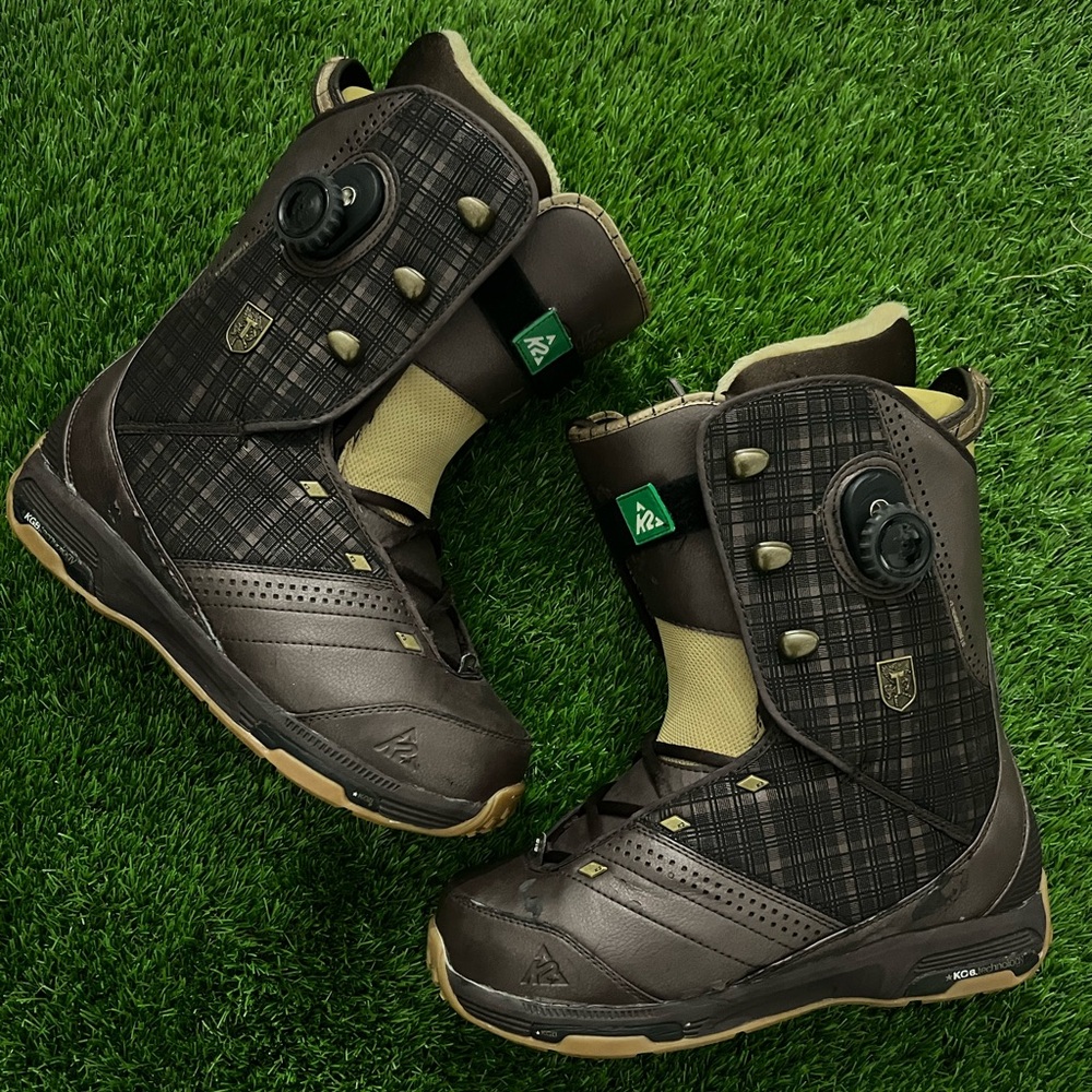 K2 Brown Plaid Snowboard Boot Size 10.5 Men’s